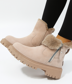 Botki Merina z futerkiem i suwakiem | Ciepło i styl