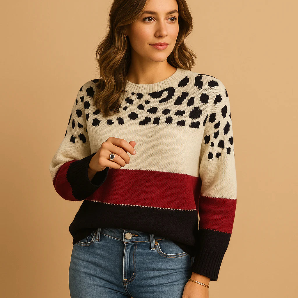 Sweter damski w panterkę | casual i elegancki